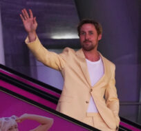 Actor Ryan Gosling poses for photos during the red carpet of the Barbie movie in Mexico City, Thursday, July 6, 2023. Marco Ugarte)/AP Photo. 