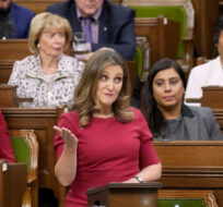 Minister of Finance Chrystia Freeland delivers the 2023 Fall Economic Statement in the House of Commons, Tuesday, November 21, 2023 in Ottawa. Adrian Wyld/The Canadian Press. 