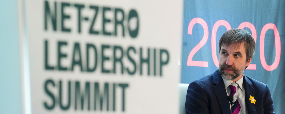 Minister of Environment and Climate Change Steven Guilbeault speaks during the Canada 2020 Net-Zero Leadership Summit in Ottawa on Wednesday, April 19, 2023. Sean Kilpatrick/The Canadian Press. 