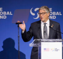 Bill Gates speaks during the Global Fund's Seventh Replenishment Conference, Wednesday, Sept. 21, 2022, in New York. Evan Vucci/AP Photo.