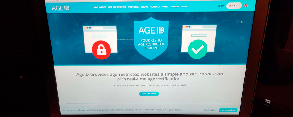 This photo taken in London on Monday July 8, 2019, shows a laptop screen displaying the website for AgeID, an age verification system for the British government’s planned online “porn block". Kelvin Chan/AP Photo. 