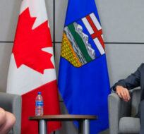 Prime Minister Justin Trudeau meets with Alberta Premier Danielle Smith in Ottawa on Tuesday, Feb. 7, 2023. Sean Kilpatrick/The Canadian Press. 