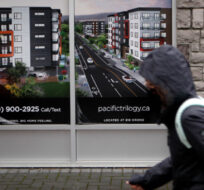 Various condo projects are photographed in Langford, B.C., Friday, Oct. 22, 2021. Chad Hipolito/The Canadian Press. 