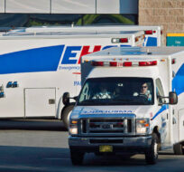 Paramedics are seen at the Dartmouth General Hospital in Dartmouth, N.S. on July 4, 2013. Andrew Vaughan/The Canadian Press. 