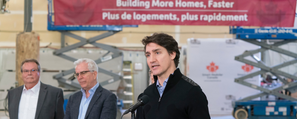 Prime Minister Justin Trudeau announces funds for new homes to be built in Thunder Bay, Ont., Thursday, Feb. 29, 2024. David Jackson/The Canadian Press. 