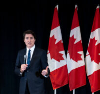 Prime Minister Justin Trudeau speaks at a fundraising event in Thunder Bay, Ont. on Thursday, February 29, 2024. David Jackson/The Canadian Press.
