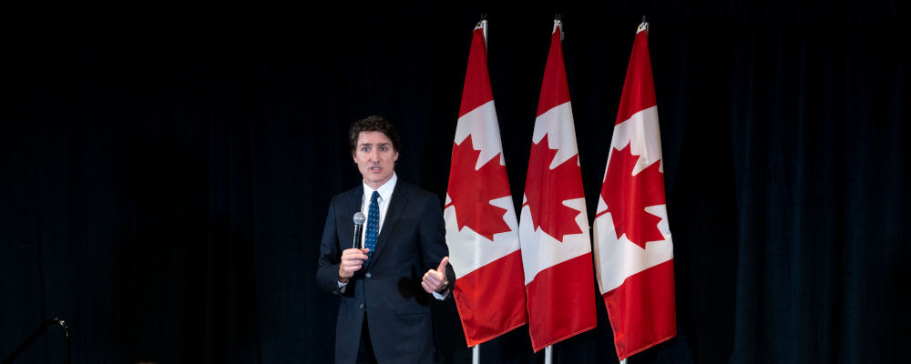 Prime Minister Justin Trudeau speaks at a fundraising event in Thunder Bay, Ont. on Thursday, February 29, 2024. David Jackson/The Canadian Press.