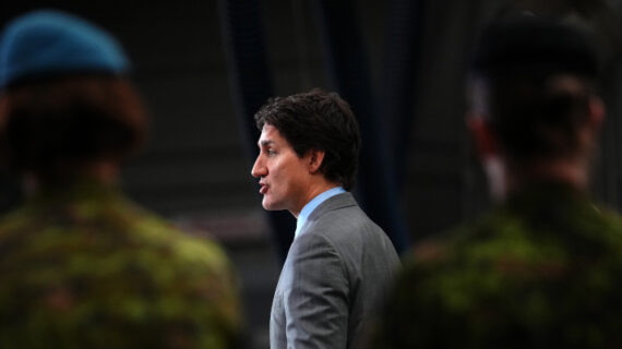 Prime Minister Justin Trudeau speaks to media at CFB Kingston in Kingston, Ont., Tuesday, March 7, 2023. Sean Kilpatrick/The Canadian Press. 