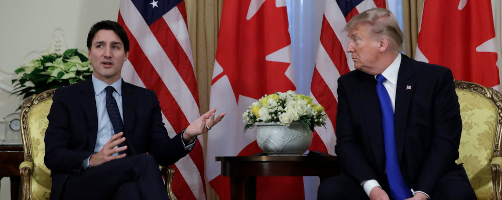 President Donald Trump meets with Canadian Prime Minister Justin Trudeau at Winfield House, Tuesday, Dec. 3, 2019, in London. Evan Vucci/AP Photo.