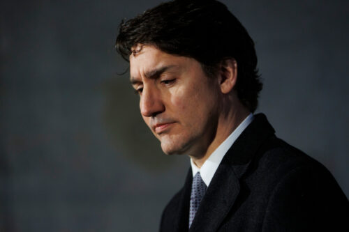 Prime Minister Justin Trudeau speaks during a press conference in an under-construction condo tower in midtown Toronto, Wednesday, April 3, 2024. Cole Burston/The Canadian Press.