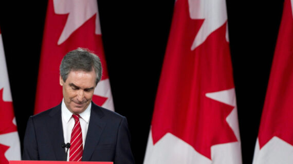 Liberal Leader Michael Ignatieff pauses as he addresses supporters Monday, May 2, 2011 in Toronto. Nathan Denette/The Canadian Press. 