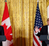 President Donald Trump and Canadian Prime Minister Justin Trudeau participate in a joint news conference in the East Room of the White House in Washington, Monday, Feb. 13, 2017. (Pablo Martinez Monsivais/AP Photo)