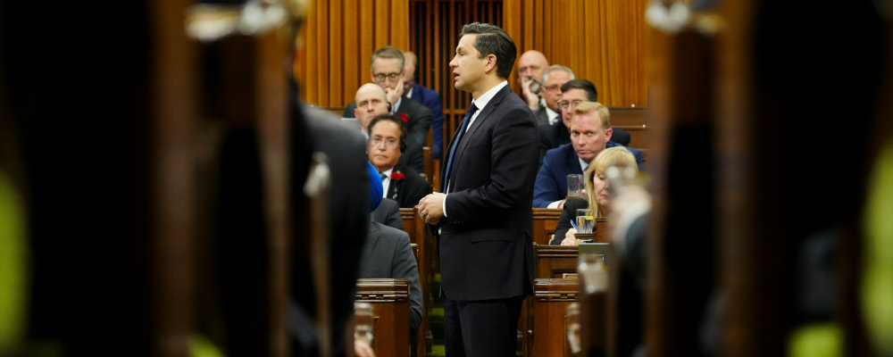 Conservative Leader Pierre Poilievre rises during question period in the House of Commons on Parliament Hill in Ottawa on Wednesday, May 1, 2024. Sean Kilpatrick/The Canadian Press. 